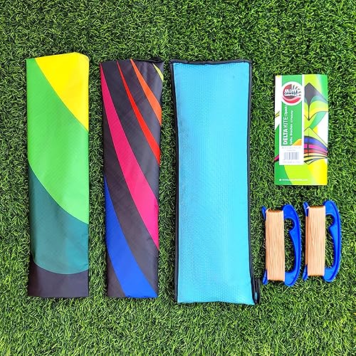 Miniatura 5 de Mint's Colorful Life Cometa Delta para niños y adultos, cometa extremadamente fácil de volar, las mejores cometas para principiantes