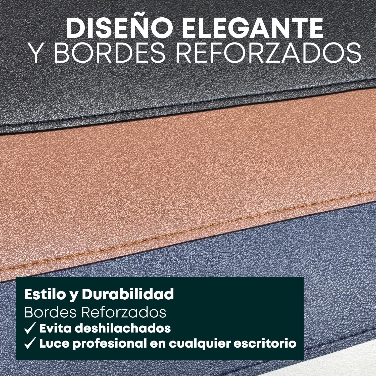 Alfombrilla de Escritorio XXL Impermeable y Antideslizante - Protege tu Mesa y Mejora la Comodidad - Superficie Suave para Teclado y Ratón - Corcho Natural - 120x60 cm - Azul marino