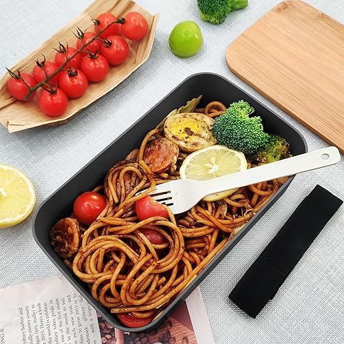 Miniatura 4 de Bento Boxes - Fiambrera Bento de 30.4 fl oz para adultos, simple y moderna, contenedor de preparación de comidas con cuchara y tenedor, sin BPA,