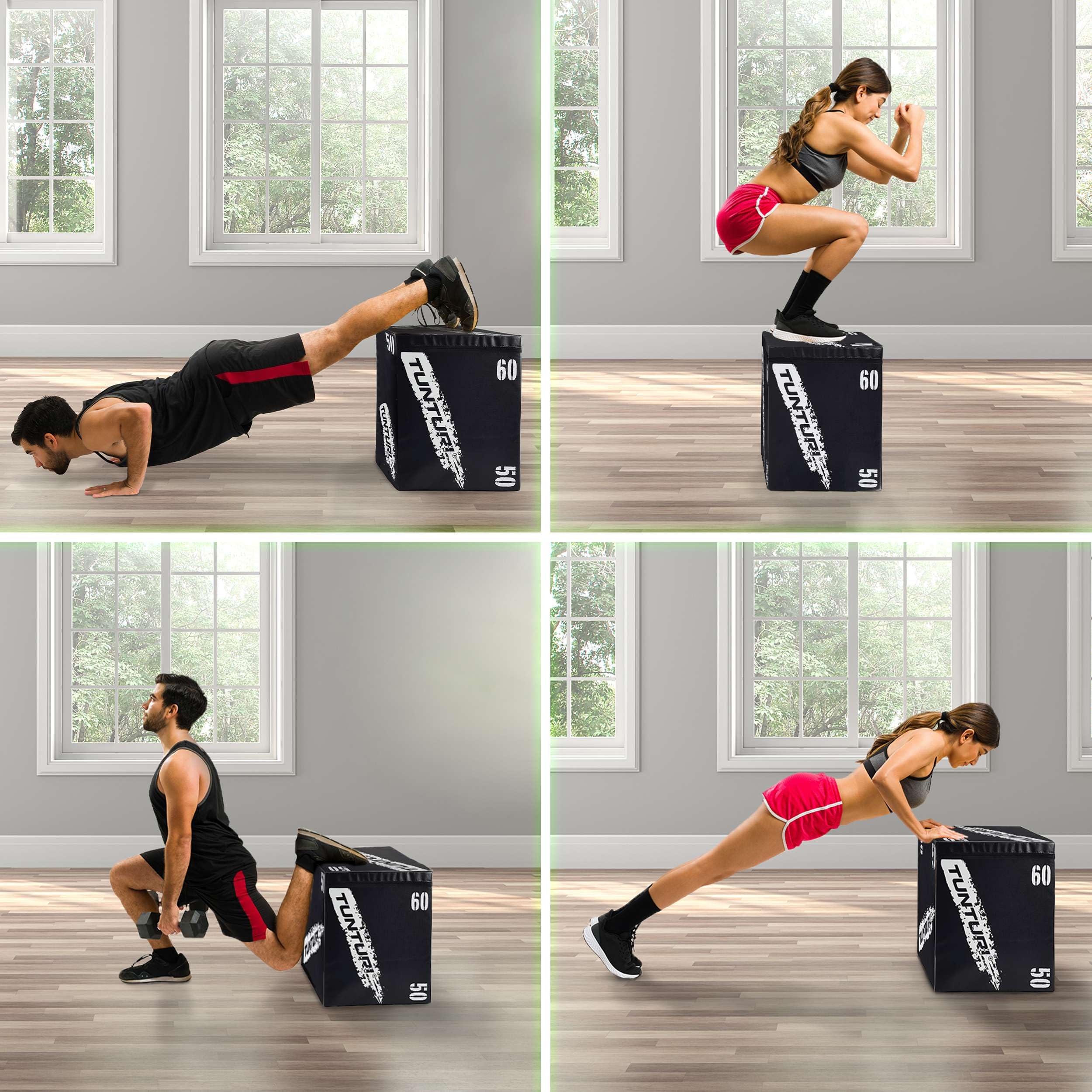 Tunturi boîte Plyo Boxde Fitness EVA 40 x 50 x 60 cm Noir
