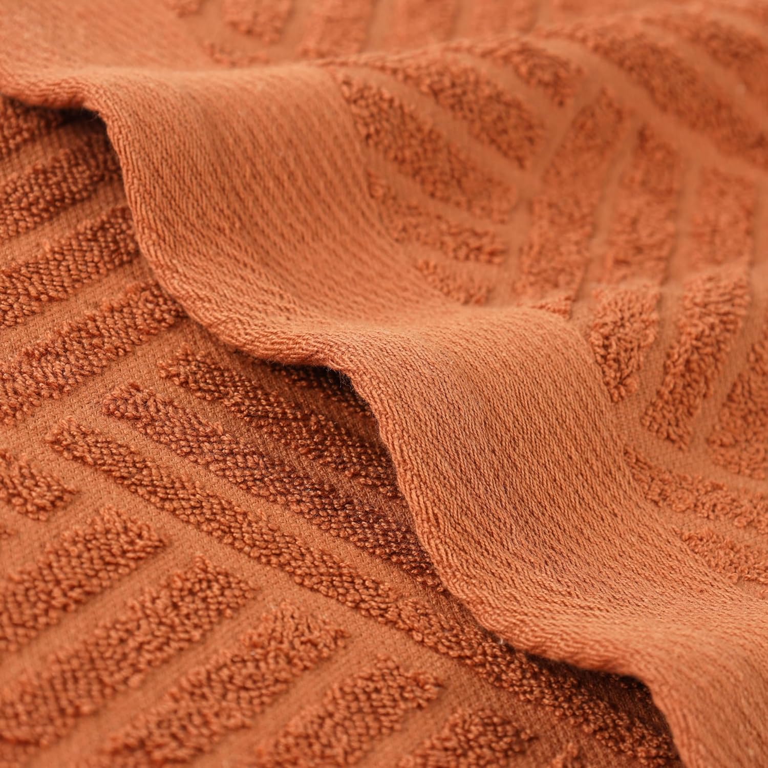 Superior Basketweave Egyptian Cotton Bath Towels, Highly Absorbent, Includes; 4 Medium Weight Bath Towels, Spa Basics, Home Essentials, Jacquard Towels and Solid Towels, Set of 4, Pecan