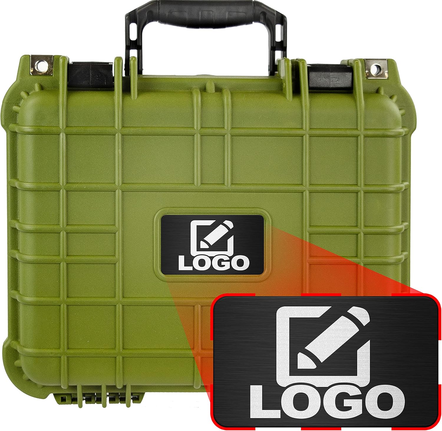 Eylar Protective Gear and Camera Hard Case Water & Shock Proof With Foam 13.37 inch 11.62 inch 6 inch OD Green