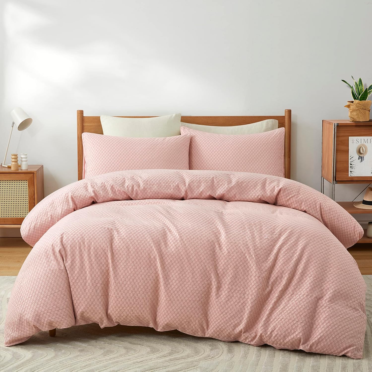 COASTLINE Stylish Ruched crinkle Square Allover White Quilt duvet cover