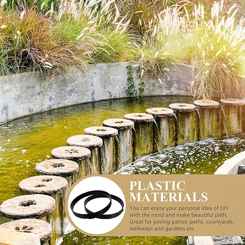 Miniatura 8 de Yardwe 2 moldes para pavimentación de camino de jardín, para pasarelas, patios y patios, reutilizables y fáciles de decorar al aire libre