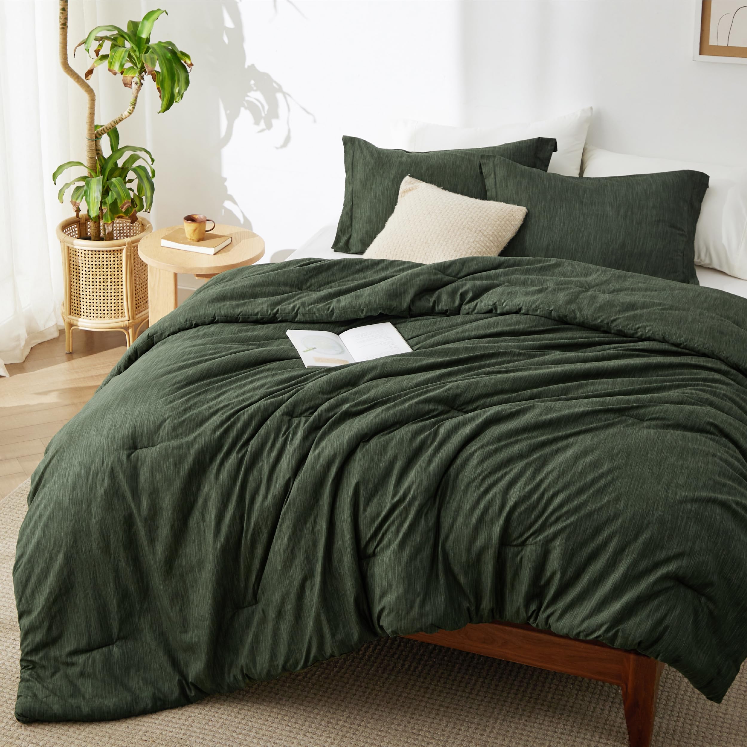 Photo 1 of Bedsure Oversized King Comforter Set - Olive Green Melange