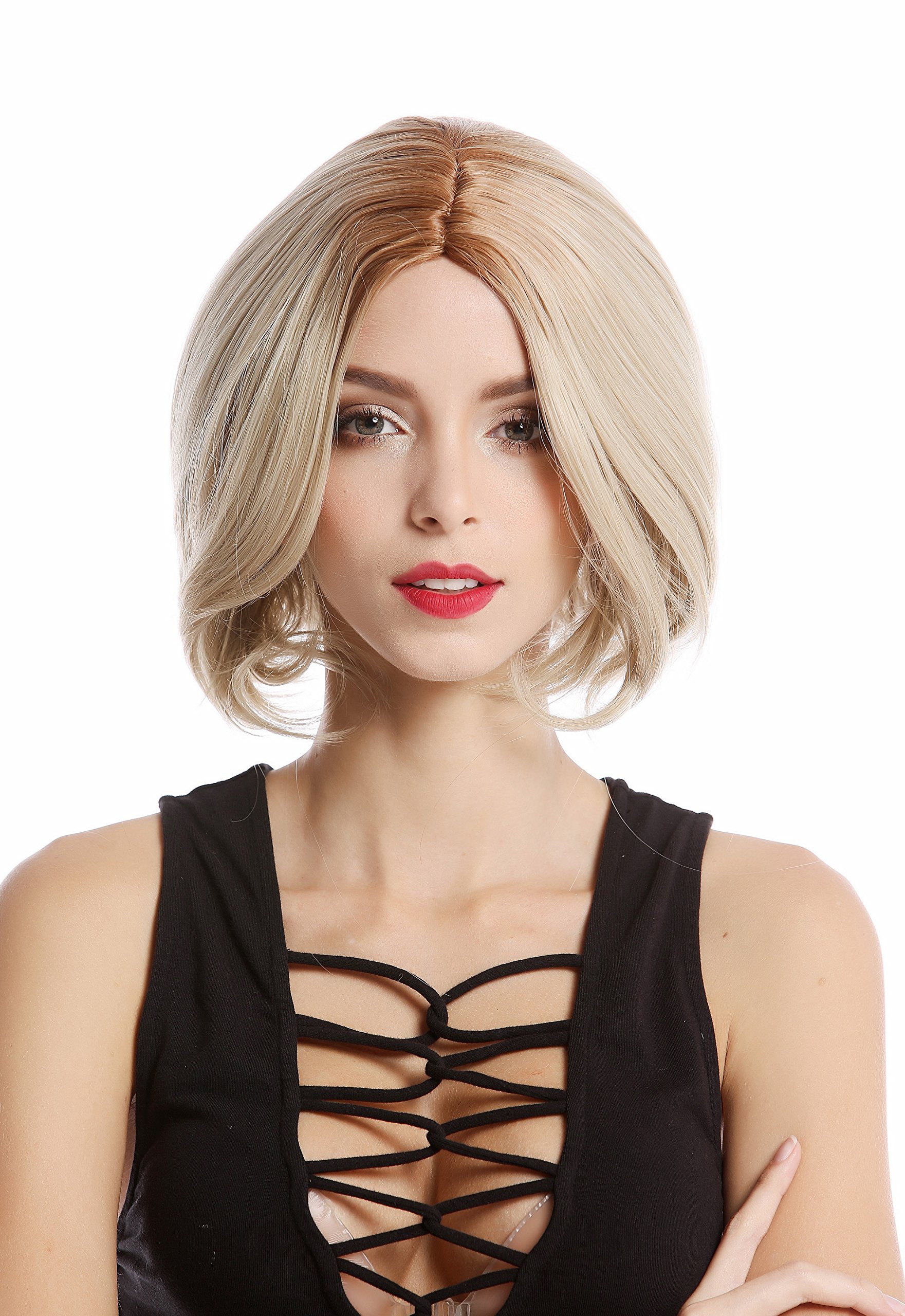 WIG ME UP - YZF-4360-24B/613 Lady Quality Wig short Longbob Bob middle parting curved tips blond platinum mix - Image 2