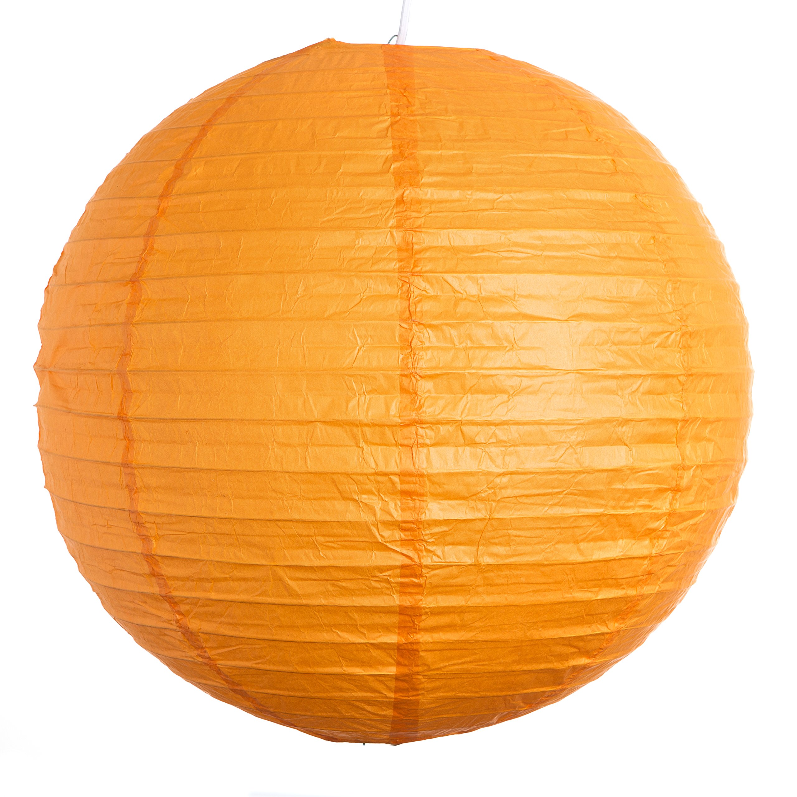 Hometown Evolution, Inc. (Set of 3) Round Party Wedding Lanterns (12 Inch, Orange Even Ribbed Paper Lanterns)