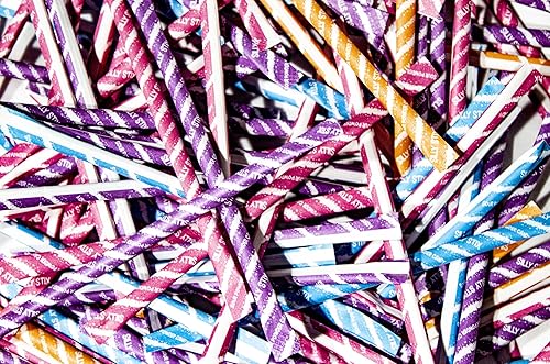 Miniatura 3 de Pajitas de caramelo rellenas ácidas, 8 onzas (120 pajitas) de sorbetes de caramelo en polvo de naranja y cereza