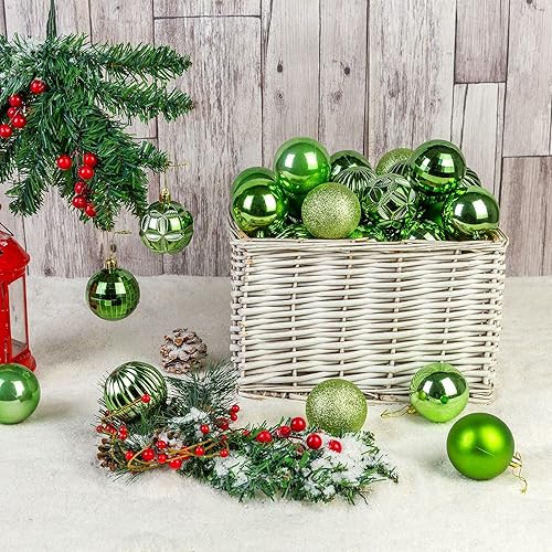 Miniatura 9 de AMS Mini adornos de bola de Navidad de 34 quilates, decoraciones de fiesta, inastillables, colgantes para decoración de árbol de Navidad (1.57