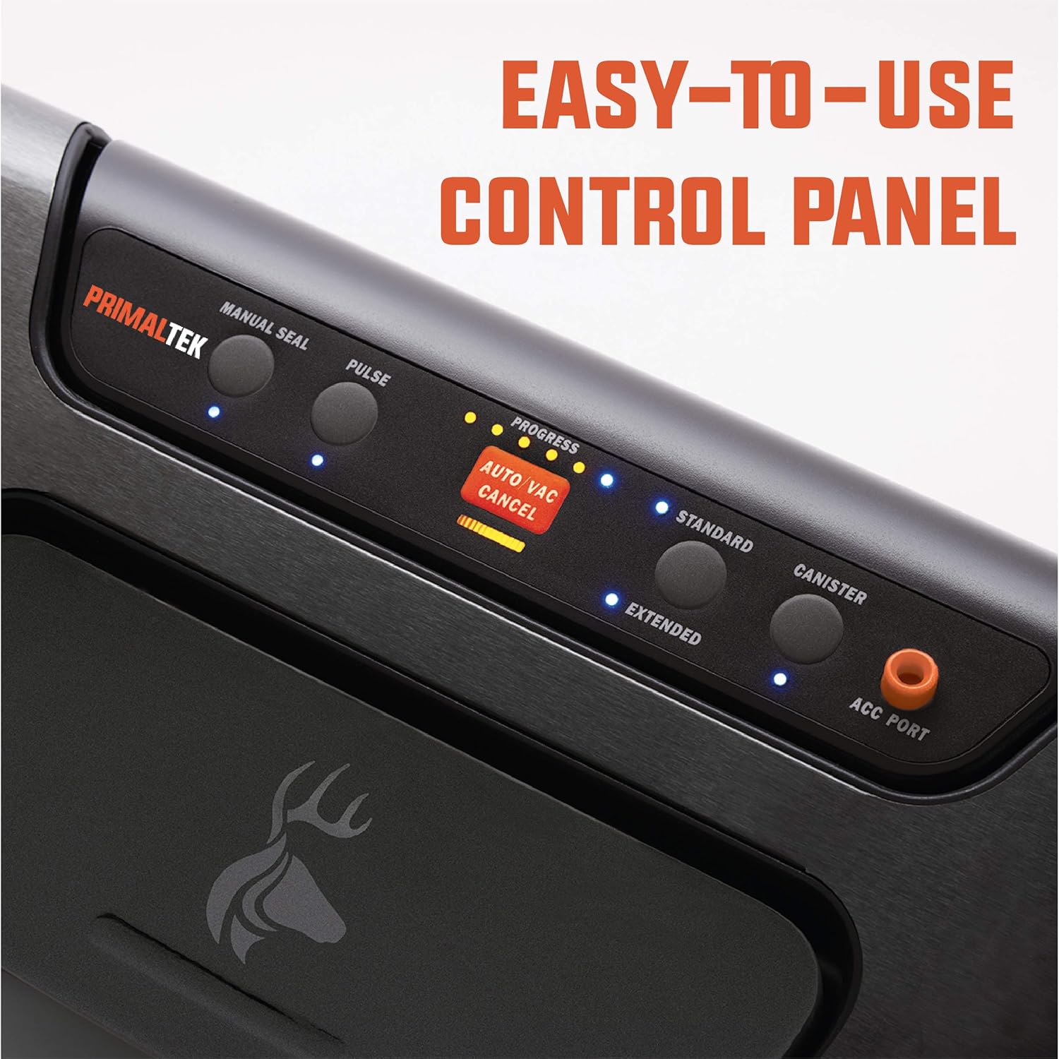 Essential Vacuum Sealer – User Friendly for Food Preservation & Sous Vide, 12” Sealing Bar, 21inHg (71KPa) Vacuum Pressure – Easy-Touch Control Panel, Seals up to 100 Vacuum Bags Per Hour