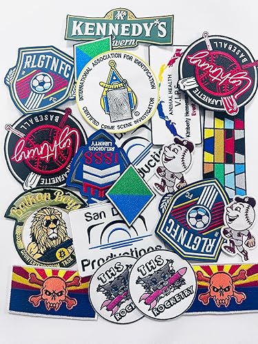 Miniatura 4 de Parches bordados personalizados, 4 piezas, cuadradosrectangulares, diseño personalizado, 4 pulgadas o menos, respaldo termoadhesivo