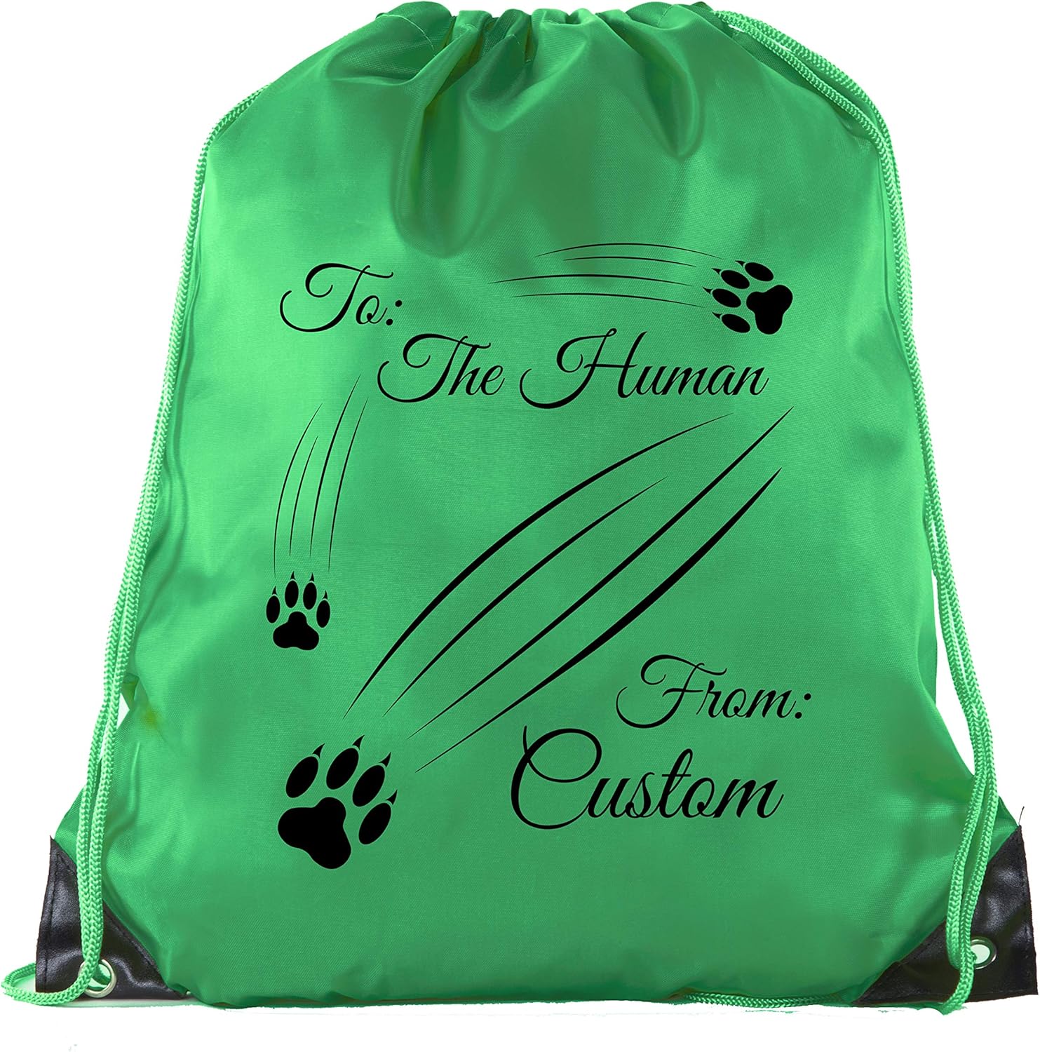 Gift Bag Cat to The Human Custom name, Christmas Cat Cinch Bags, Cute Custom Bags!