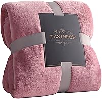 TASTHROW 50x70 Flannel Fleece Throw Blanket - 350GSM Thick Soft Cozy Lightweight for Couch Bed All Seasons Pink