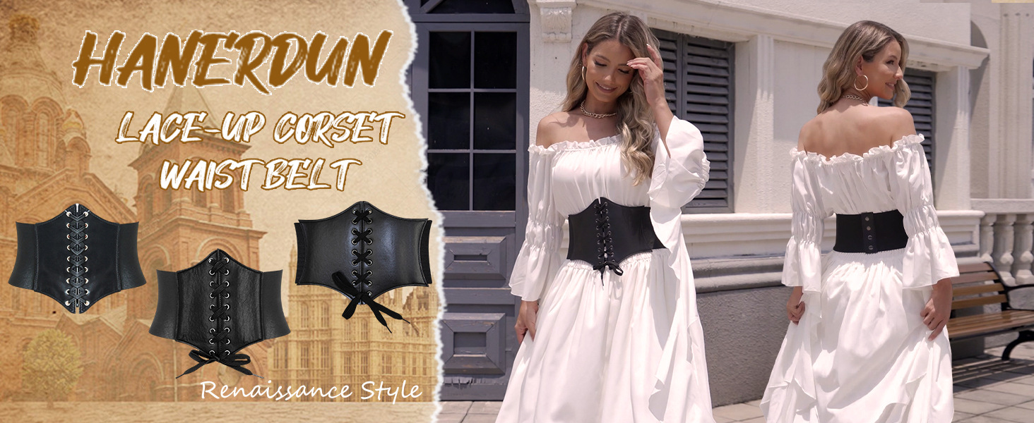 EODKSE Ceinture Corset Rétro Vintage Réglable Femmes Large Élastique En