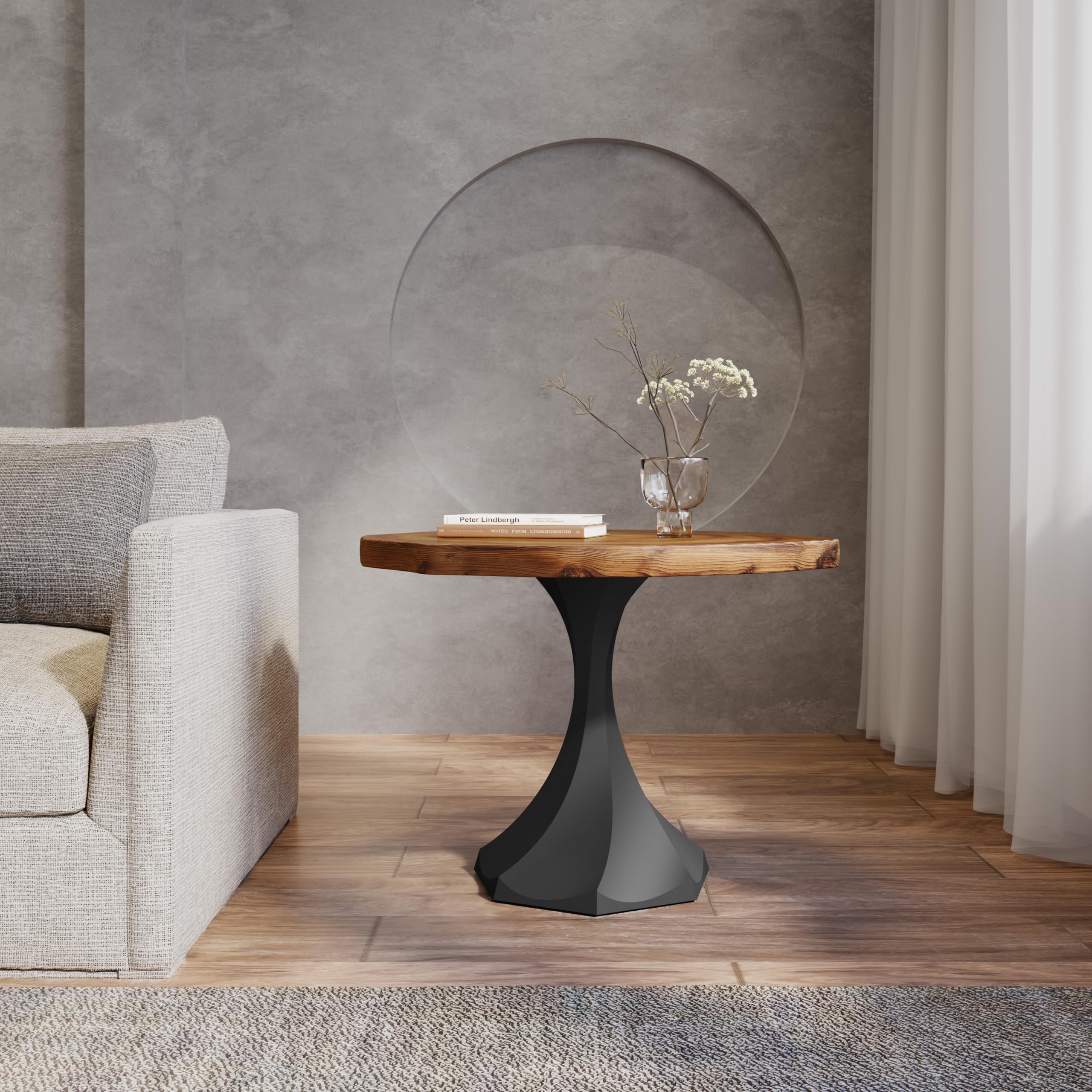 Flowyline Black Metal End Table Base 15