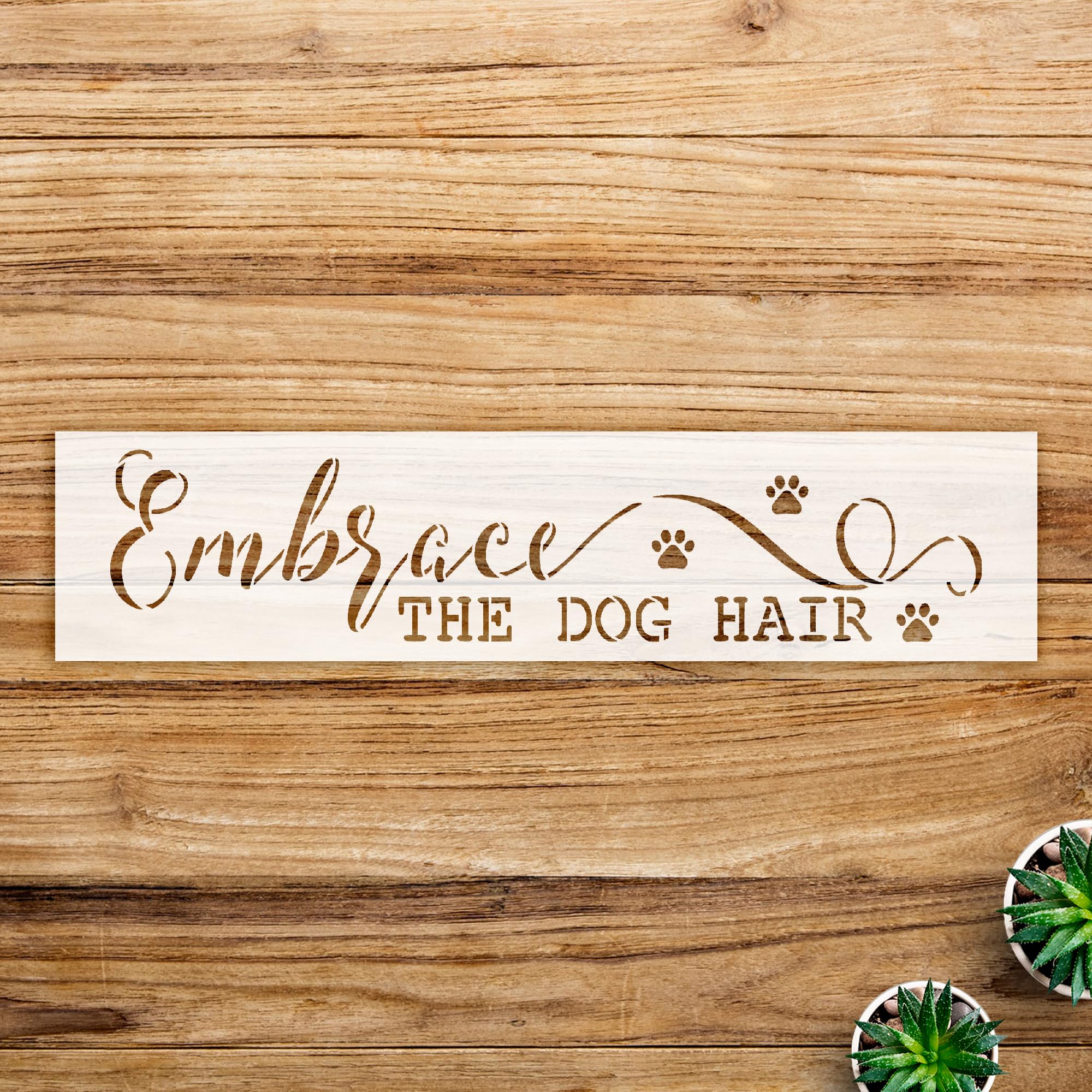 Dog Hair Stencil Pattern for Home Decor and Crafts, Reusable Mylar Template, Ideal for Wood Signs and Farmhouse Style Projects - Size A2 (23.4