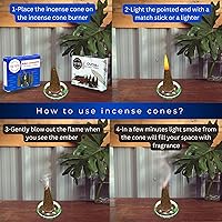 Vista 236 de TRUMIRI Incense Cones - Combo Pack of 20 Cone Incense - 10 Nag Champa + 10 Palo Santo - Insence Cones - Incense Cones Scented - Cone Incense Scents