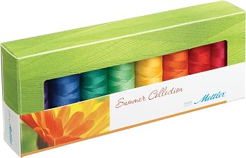 Mettler Silk-Finish Spools Summer Cotton Thread Set of 8, 1500 yd/1372m,