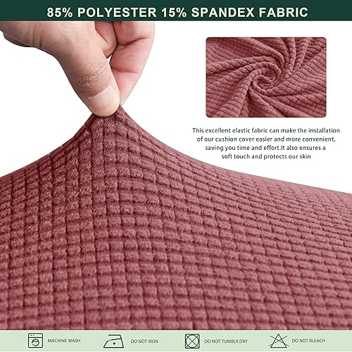 Vista 11 de CHUN YI - Funda elástica de cojín para sofá biplaza, funda de asiento de sofá con tela jacquard de elastano (mediana, color verde azulado) Verde