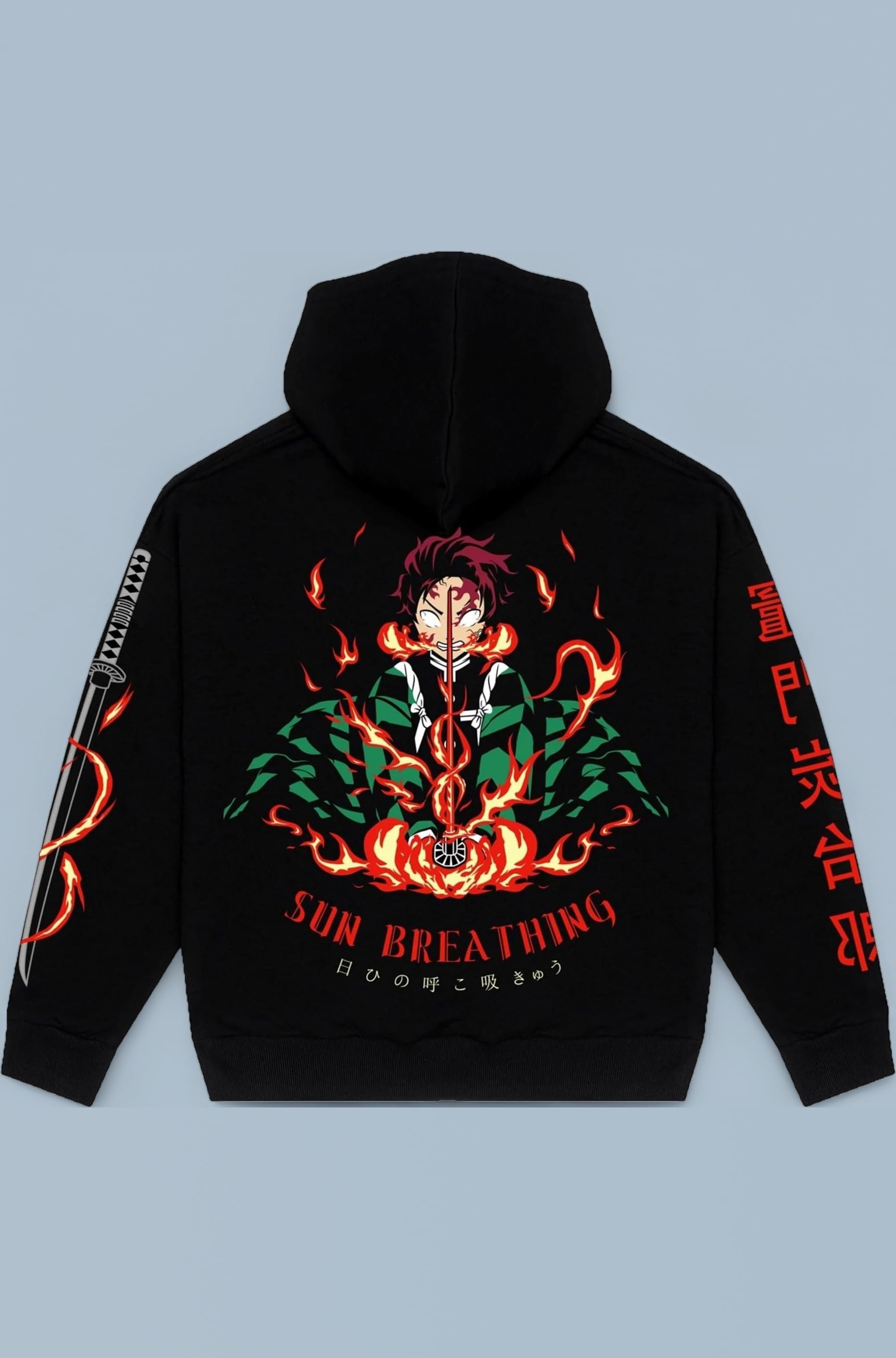 Tanjiro Demon Slayer Regular Fit Hoodie Cottton | Anime Merch | Anime Hoodie for Winters | Hooded Neck | Unisex Anime Printed Hoodie | Black Color