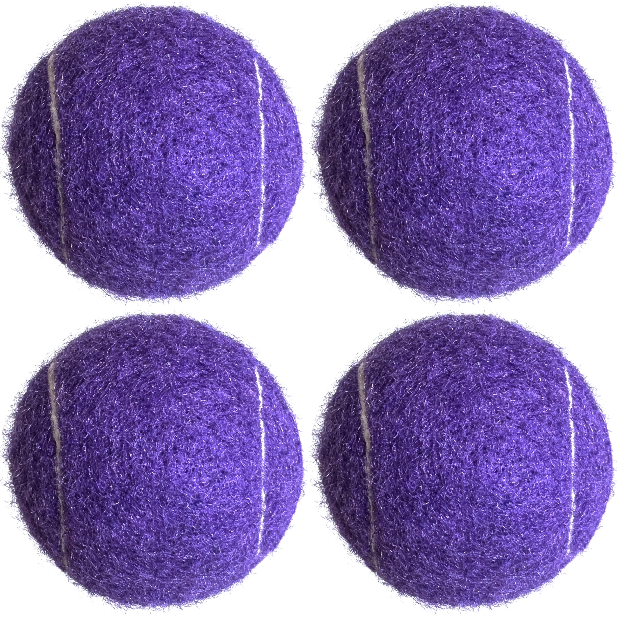HPWFHPLF Tennis Balls, 4 Pack Advanced Training & Practice Tennis Balls for Beginners, High Visibility Pet Dog Playing Balls (Purple)