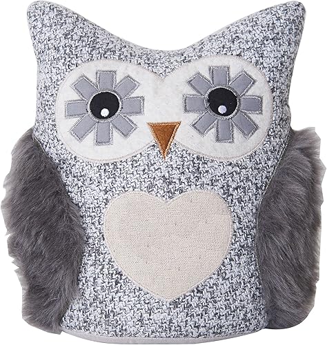 Elements Tope decorativo de poliéster para puerta búho gris