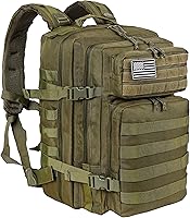 Vista 4 de LHI - Mochila táctica militar para hombres y mujeres de 45L. Mochila del ejército para asaltos de 3 días, mochila grande con sistema Molle