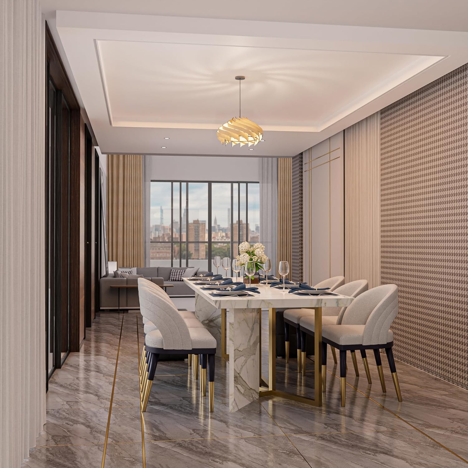 EIGEN Wood Pendant Lights Kitchen Island, Mini Chandeliers for Dining Room, Kitchen & Bedroom - Hanging Lamp Pendant Light Fixtures with Ceiling Mount and E26 Holder (Natural)