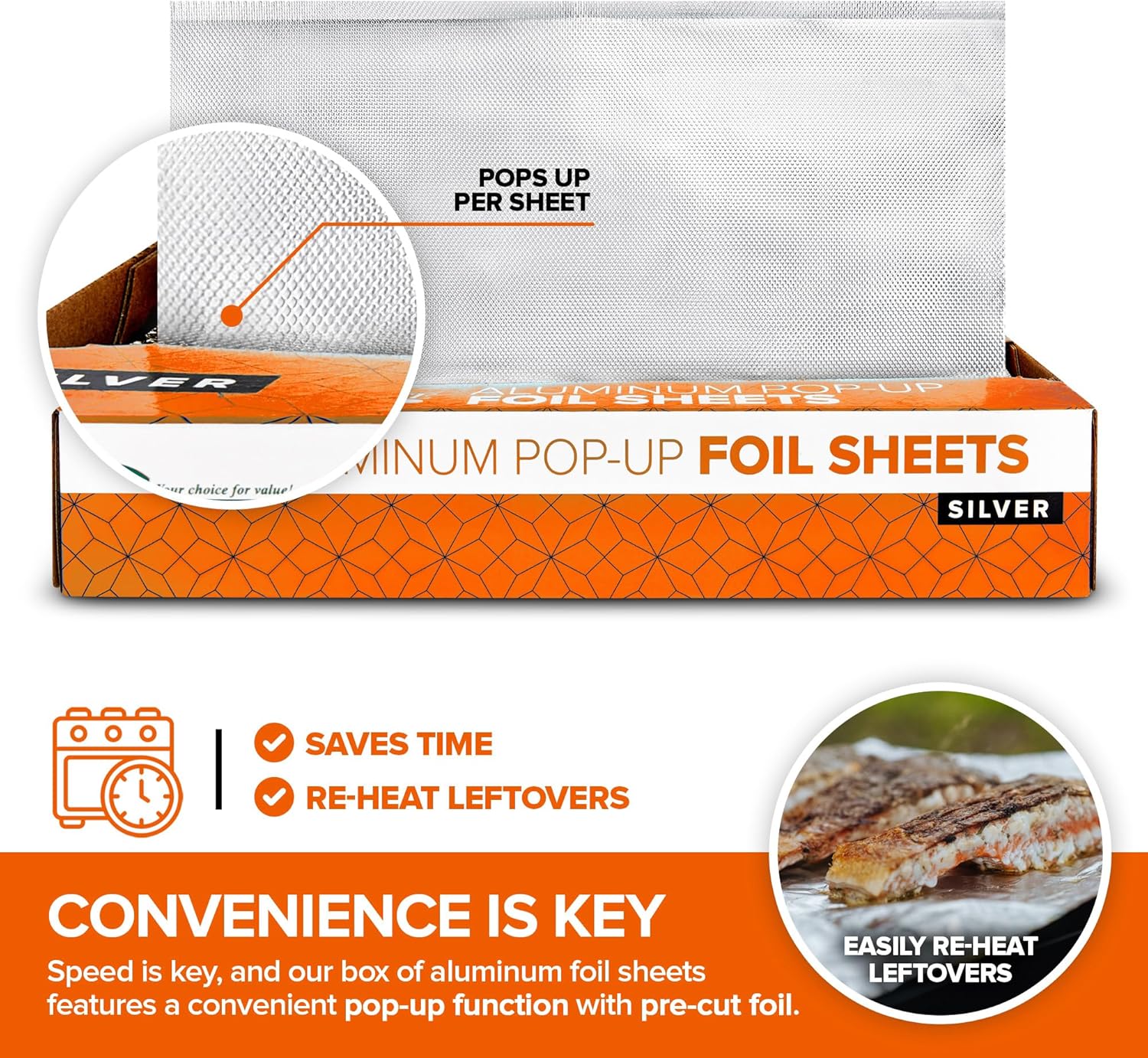 Pre-Cut Deli Aluminum Foil Sheets (500 Count) – 15” Extra-Wide Heavy-Duty Pop-Up Sheets for Restaurant Use, Disposable Tin Foil for Burritos, Hot Dogs & Sandwiches