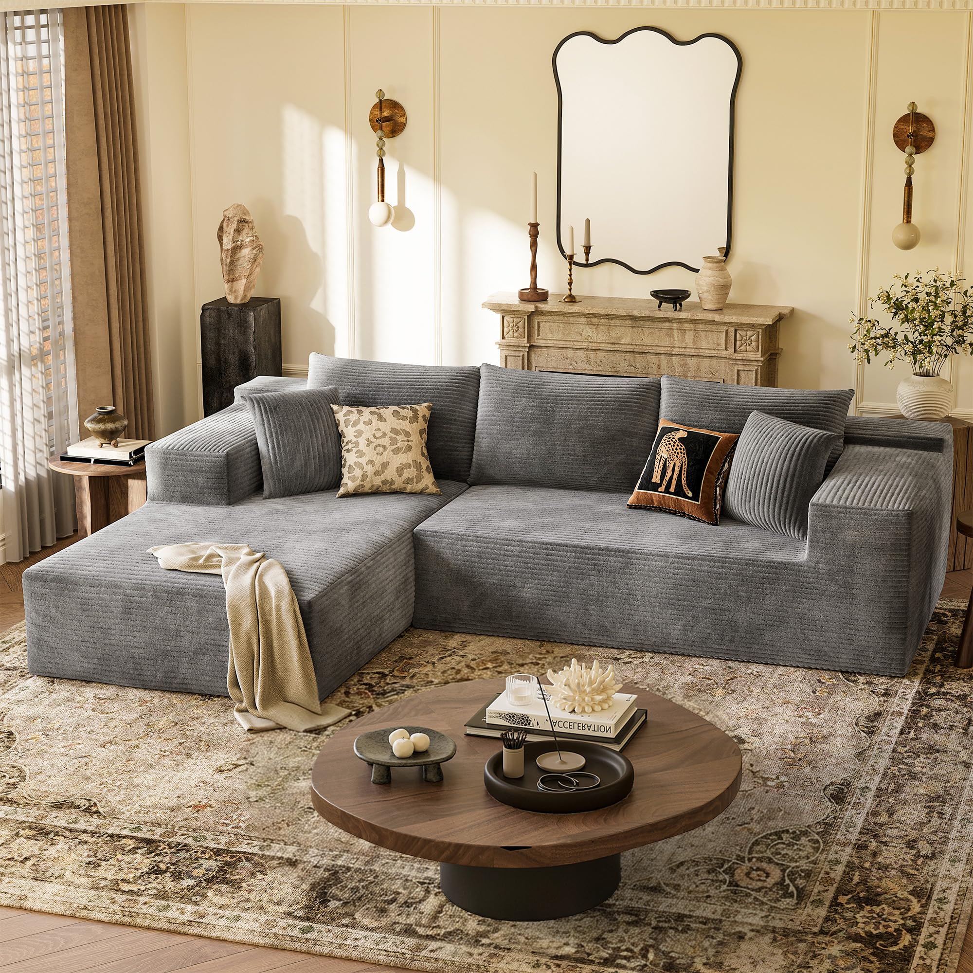 YESHOMY 108 Inch Boneless Sectional