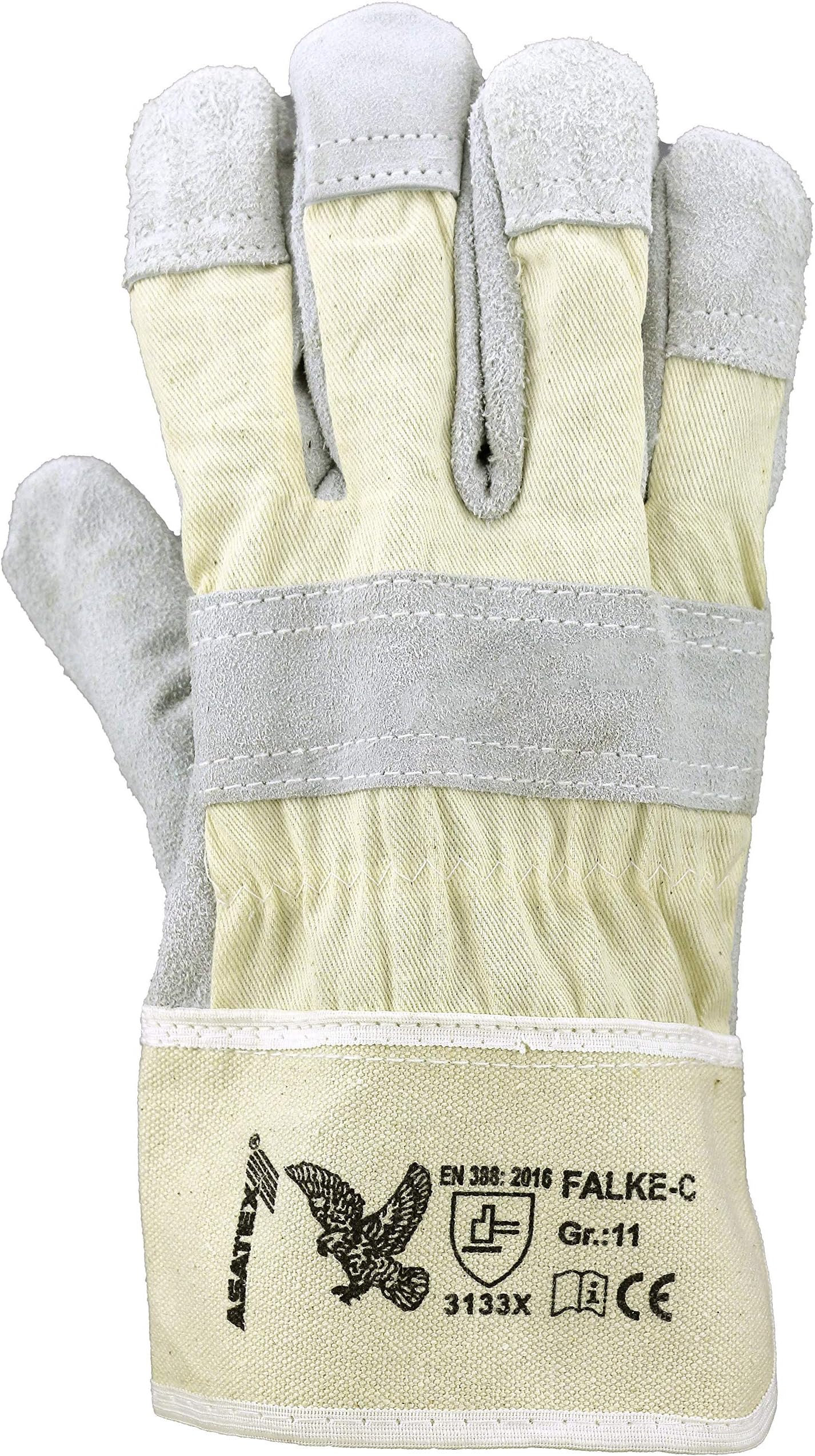 Asatex FALKE-C Cow Split Leather Lined Gloves, Multi-Colour