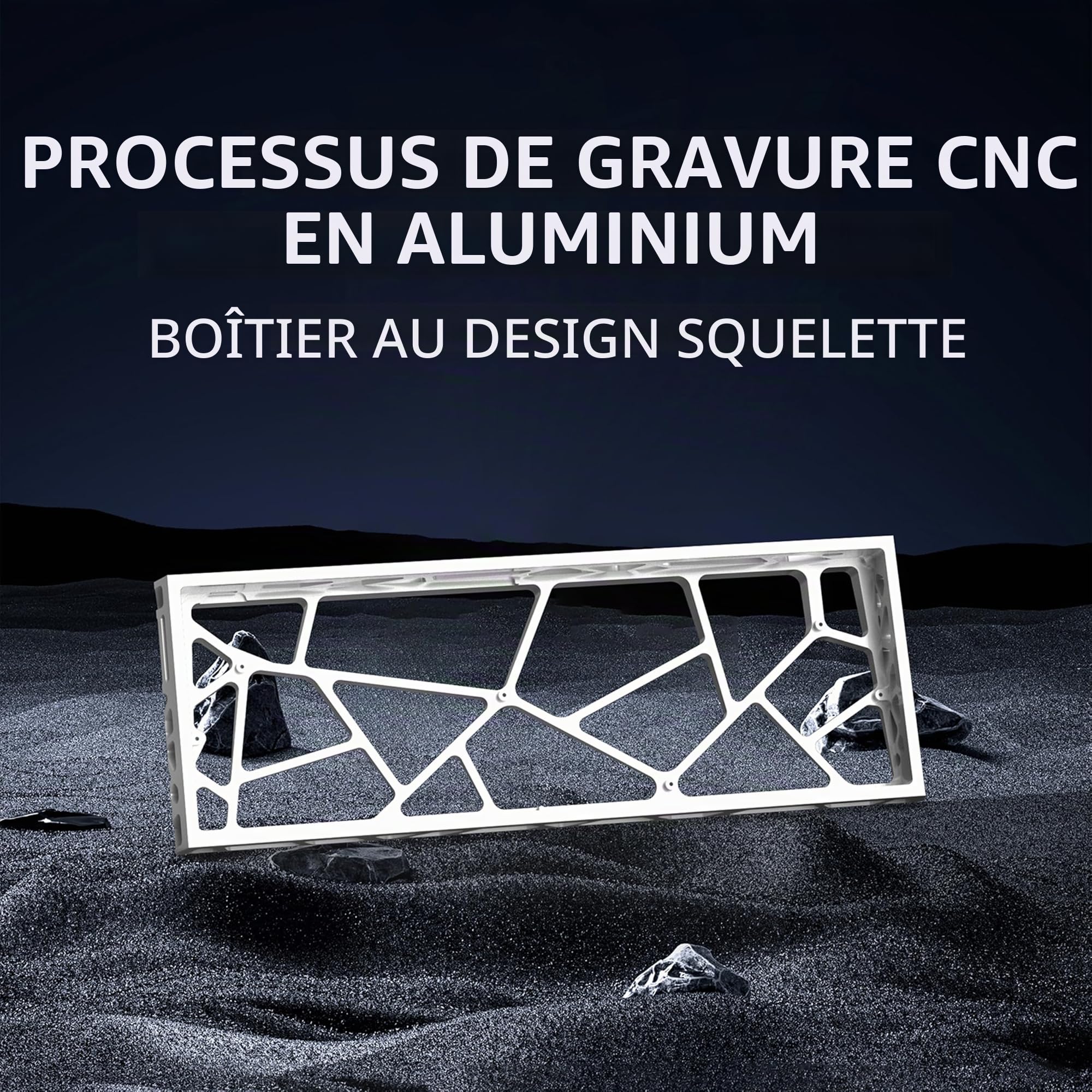 kutethy KY60 – Étui de clavier creux en aluminium à 60 % pour clavier mécanique, clavier personnalisé, compatible avec Wooting60 Mad60 Win60 GH60 60HE (blanc)