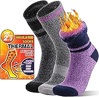 MOGGEI 3 Pairs Thick Thermal Winter Socks for Men & Women - Extra Warm Insulated Ski Boot Socks for Extreme Cold