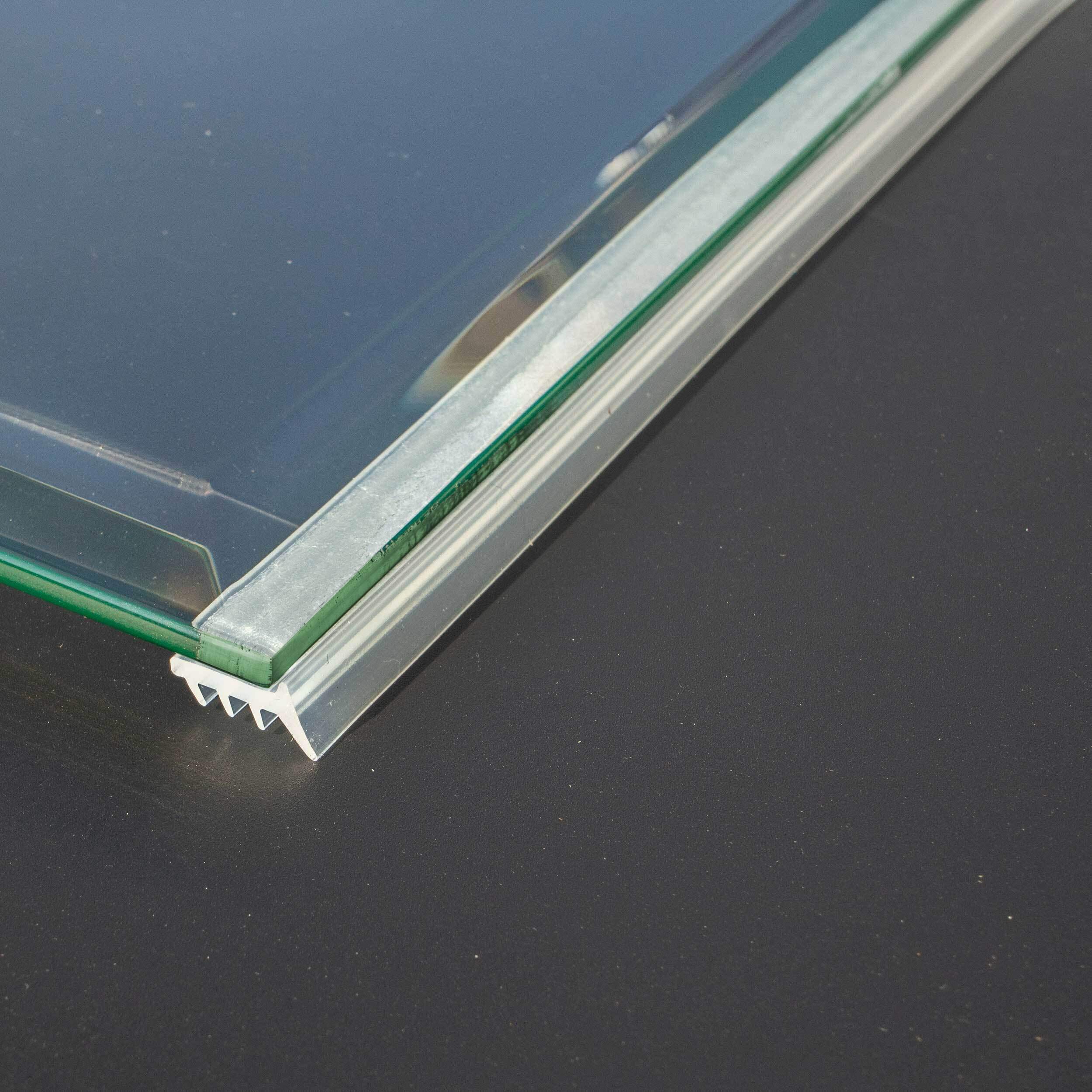 Glas Bodenplatte Funkenschutz Tropfen Form groß Ø 125cm 6mm Stärke mit Silikon Schmutzlippe ESG Einscheibensicherheitsglas für Kamin und Ofen Facettenschliff Klarglas