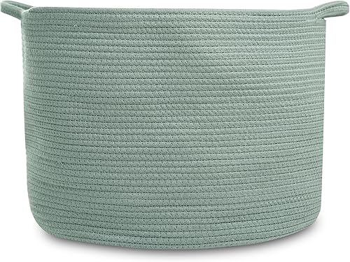 Miniatura 10 de Natemia Cesta de almacenamiento grande (15 x 15 x 14 pulgadas)  Canastas tejidas para almacenamiento, cesta de almacenamiento de bebé y organizador