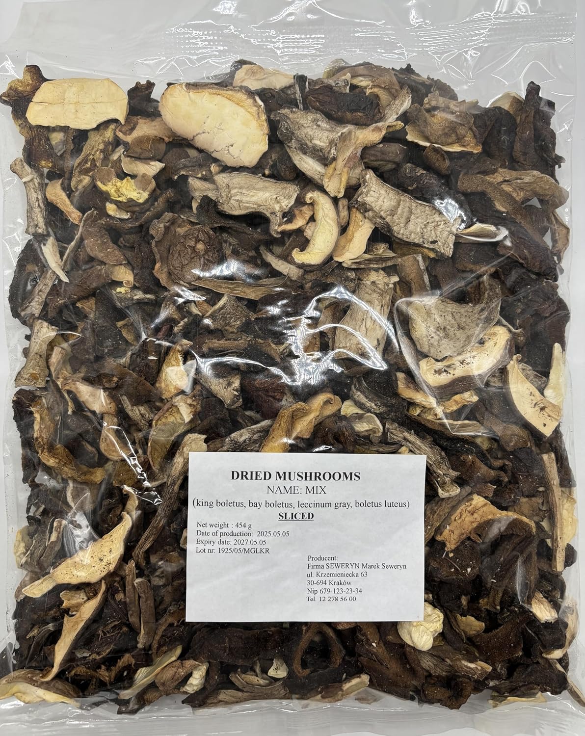 Seweryn Dried Mushrooms Polish Forest Mix Sliced 1lb Product from Poland