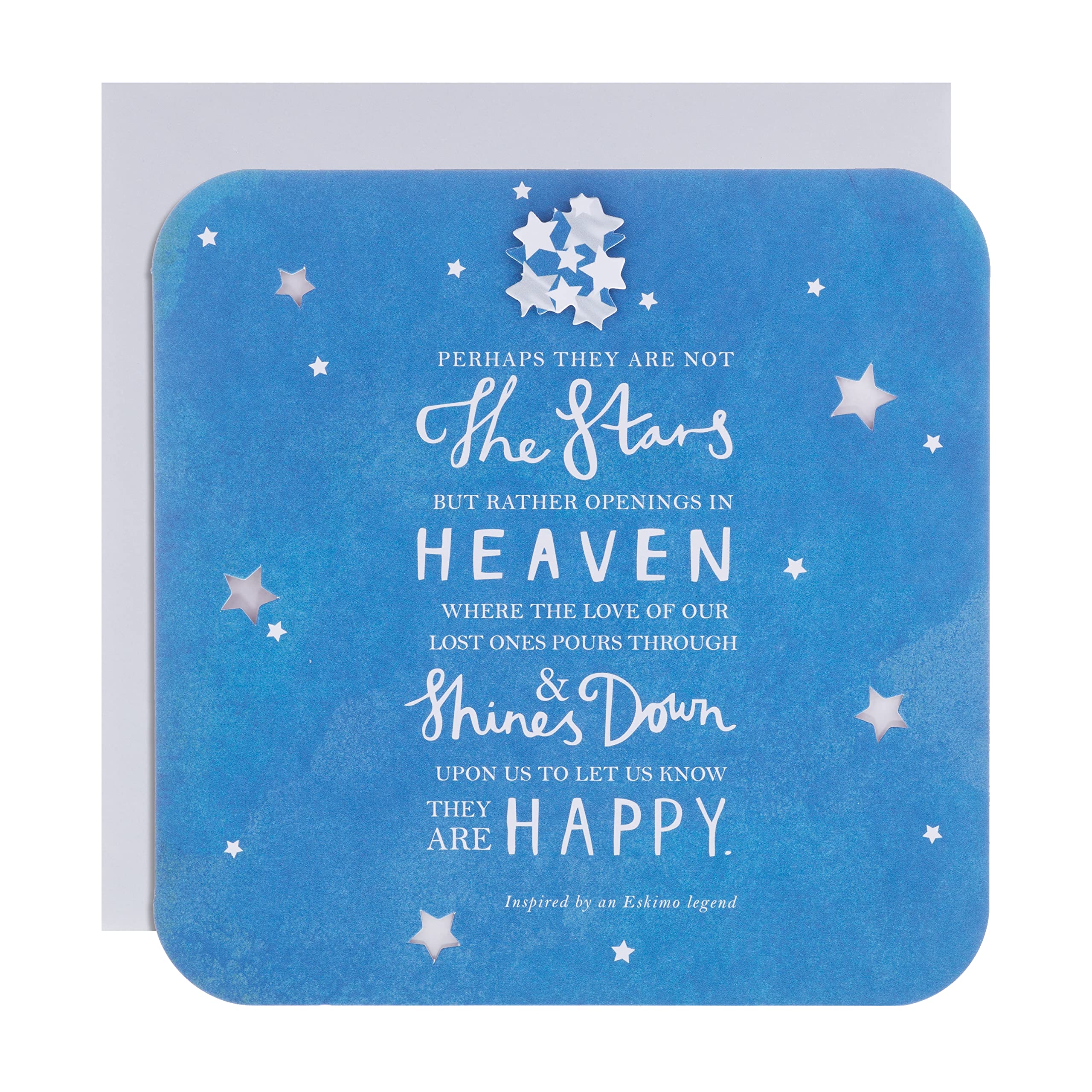Hallmark Sympathy Card - Contemporary Rounded Edges Text Based and Star Design