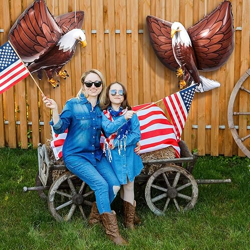 Miniatura 5 de 6 globos de aluminio de águila gigante 3D de 32 x 26 pulgadas, globos inflables de águila para niños, decoración de fiesta de pájaros grandes,