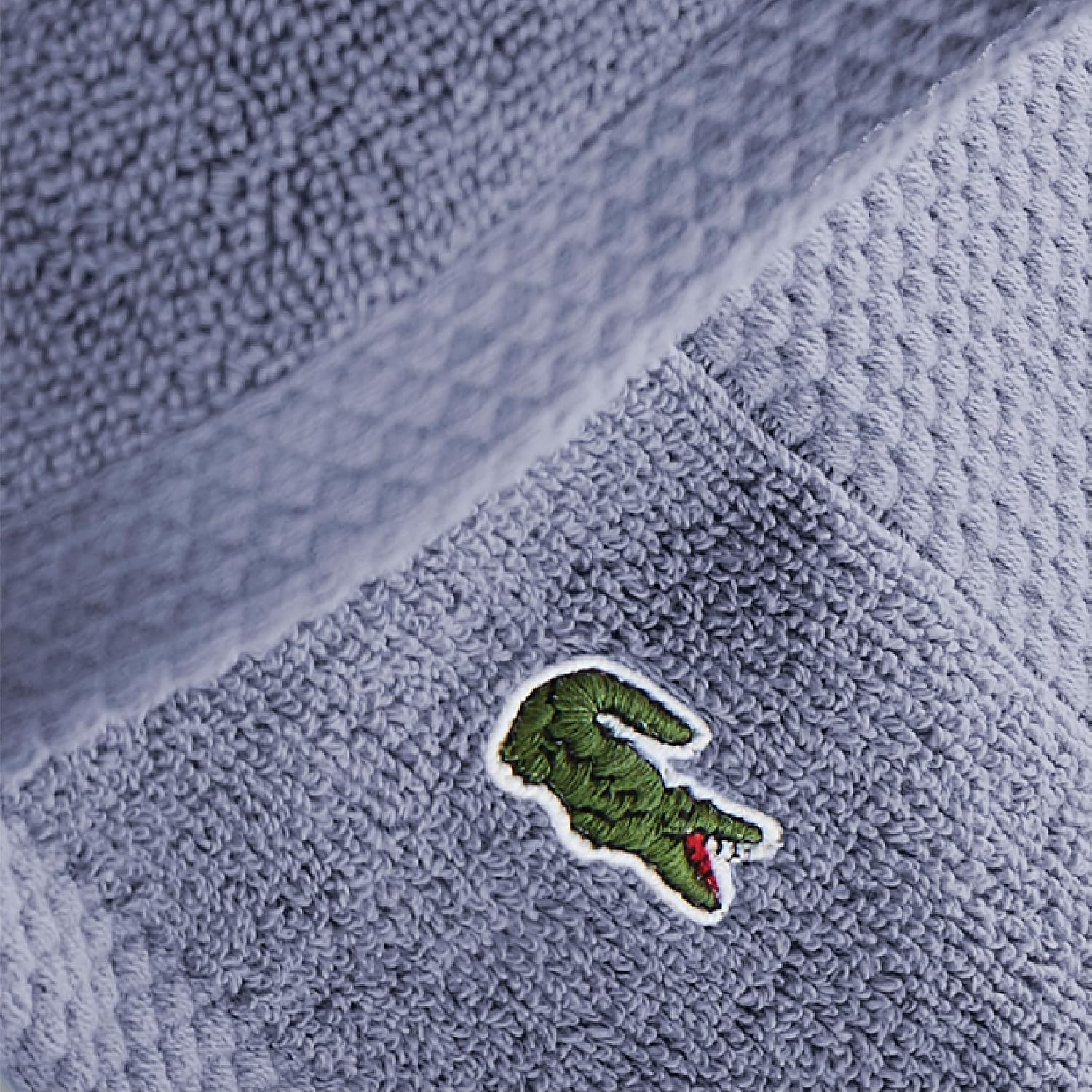 Lacoste Heritage Supima Cotton 6-Piece Towel Set, Light Denim | Highly Absorbent, Quick Drying, Premium Super Soft, Gift for All Occasions, 2 Bath Towels + 2 Hand Towels + 2 Wash Cloths