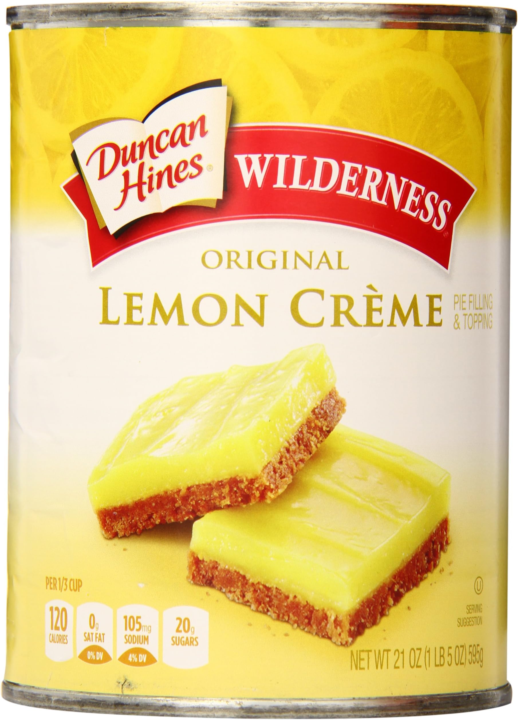 Duncan Hines Wilderness Lemon Crème Pie Filling and Topping, 21 oz. (Pack of 8)