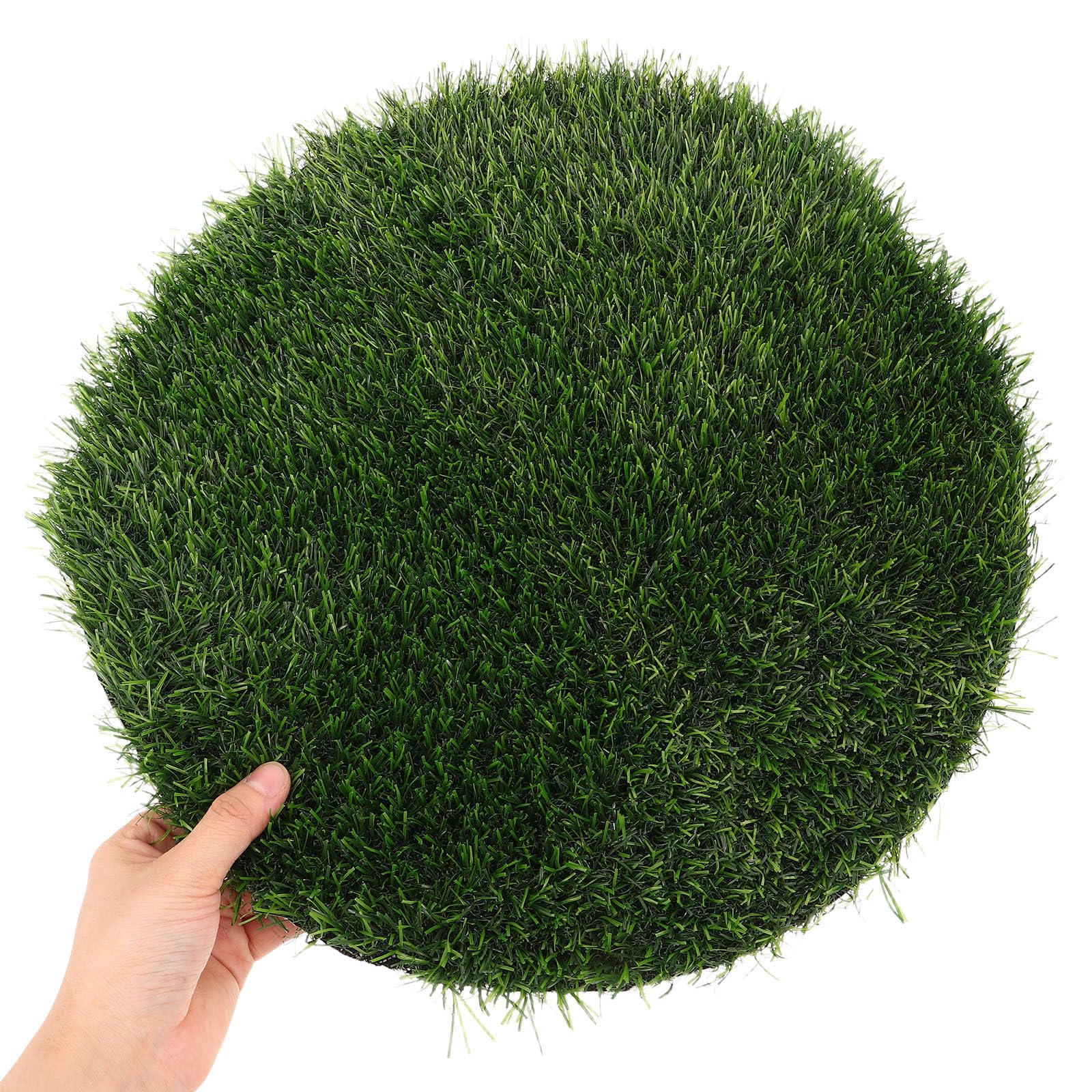 Outanaya Runder Kunstrasen Deckel für Schachtabdeckungen 40cm aus Langlebigem Kunststoff Realistische Grüne Grasmatte für Terrasse und Außenbereich Pflegeleicht und Zufällige Farbe
