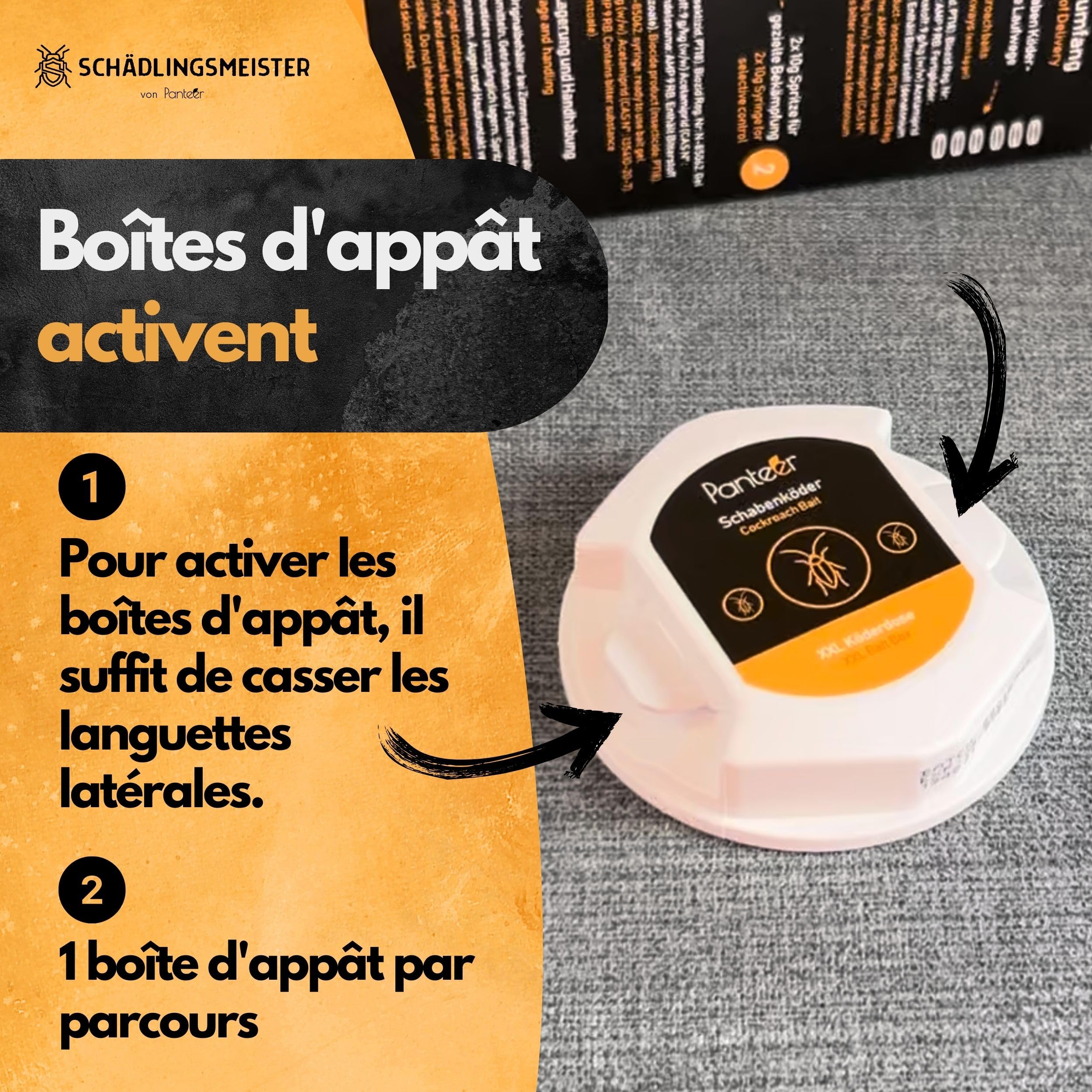 Kit Anti-Cafards - Contre Les Cafards - 5 Boîtes d'appâts XXL et 2 Gels de 10 g - Efficacité Prouvée Par Des études
