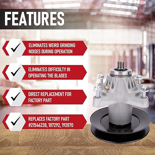 Miniatura 2 de Conjunto de husillo de repuesto  Compatible con Cub Cadet y MTD  i1050, LT, SLT y RZT  Cortacésped de cubierta de 50 pulgadas  Reemplaza 918-04126,