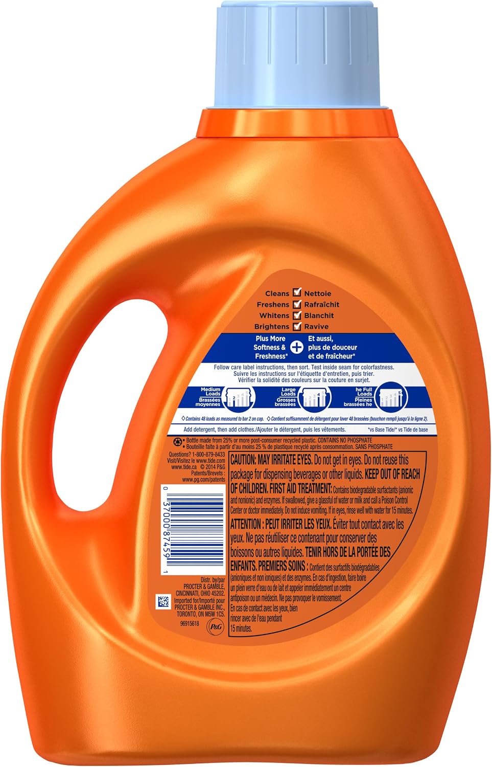 Tide Plus A Touch of Downy Clean Breeze Scent Liquid Laundry Detergent, 48 Loads 92 Fl Oz