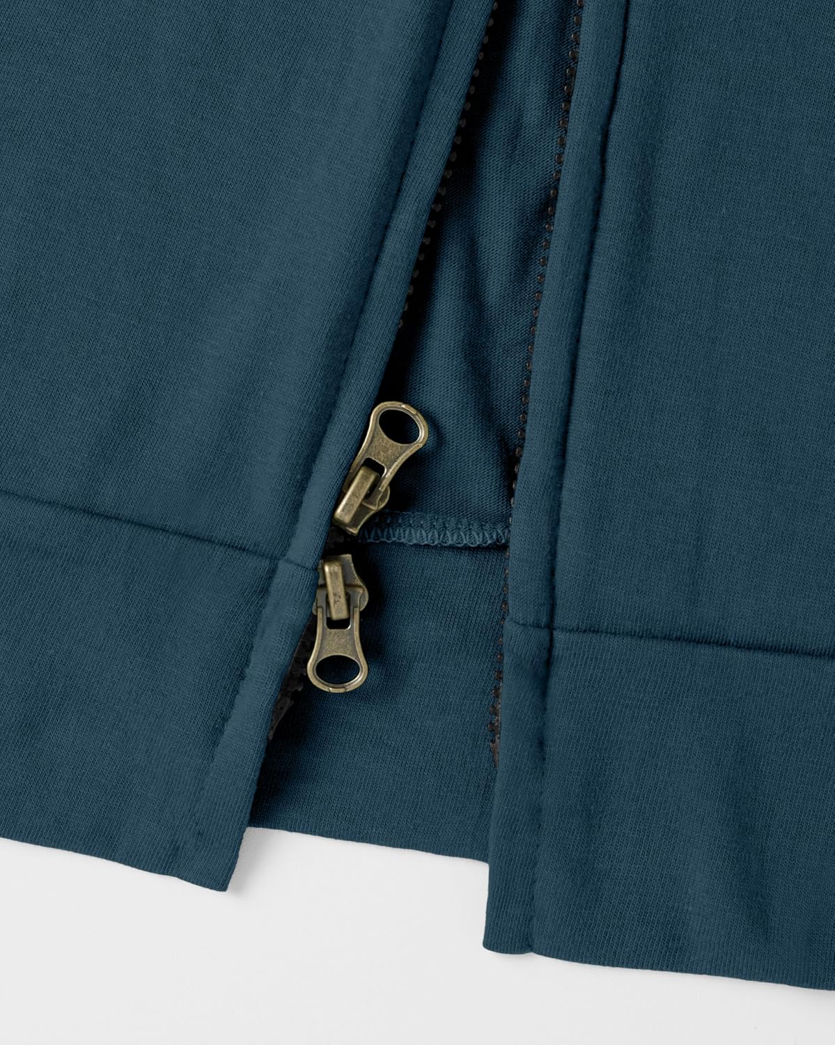 Ohoo Mens Comfortable Zip Up Hoodie Short Sleeve Lightweight Thin 100% Cotton Double Slide Zipper Jacket - Image 4