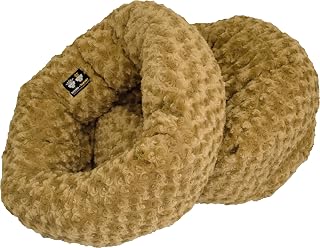 BESSIE AND BARNIE Camel Rose Luxury Deluxe Extra Plush Faux Fur Burrow Pet/Dog Bed