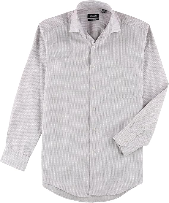 Alfani Mens Moisture Wicking Button Up Dress Shirt purple 14.5