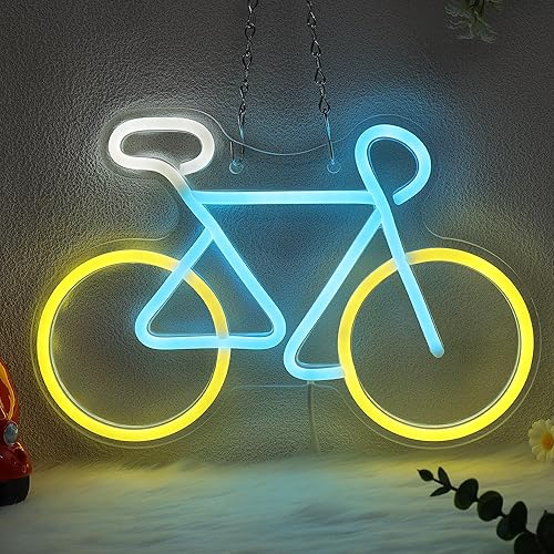 Letreros de neón para bicicleta para decoración de pared, luces de neón para dormitorio, luz de pared de neón adecuada para sala de estar, oficina,