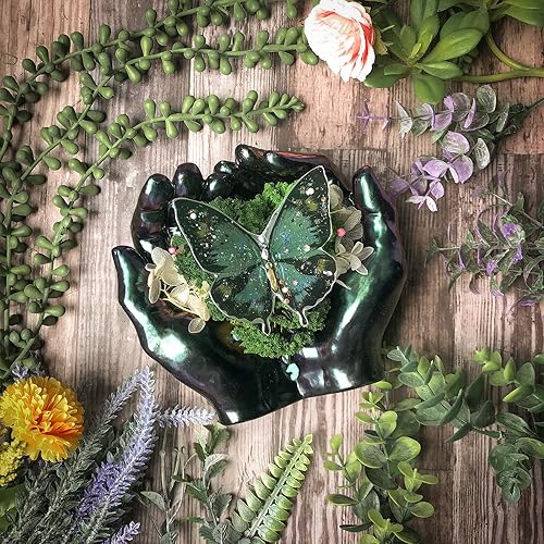 Miniatura 4 de FUNSHOWCASE Manos grandes ahuecadas y bolas de esfera de resina epoxi moldes de silicona, hacer cenicero, plantador, vela, bandeja de baratija,