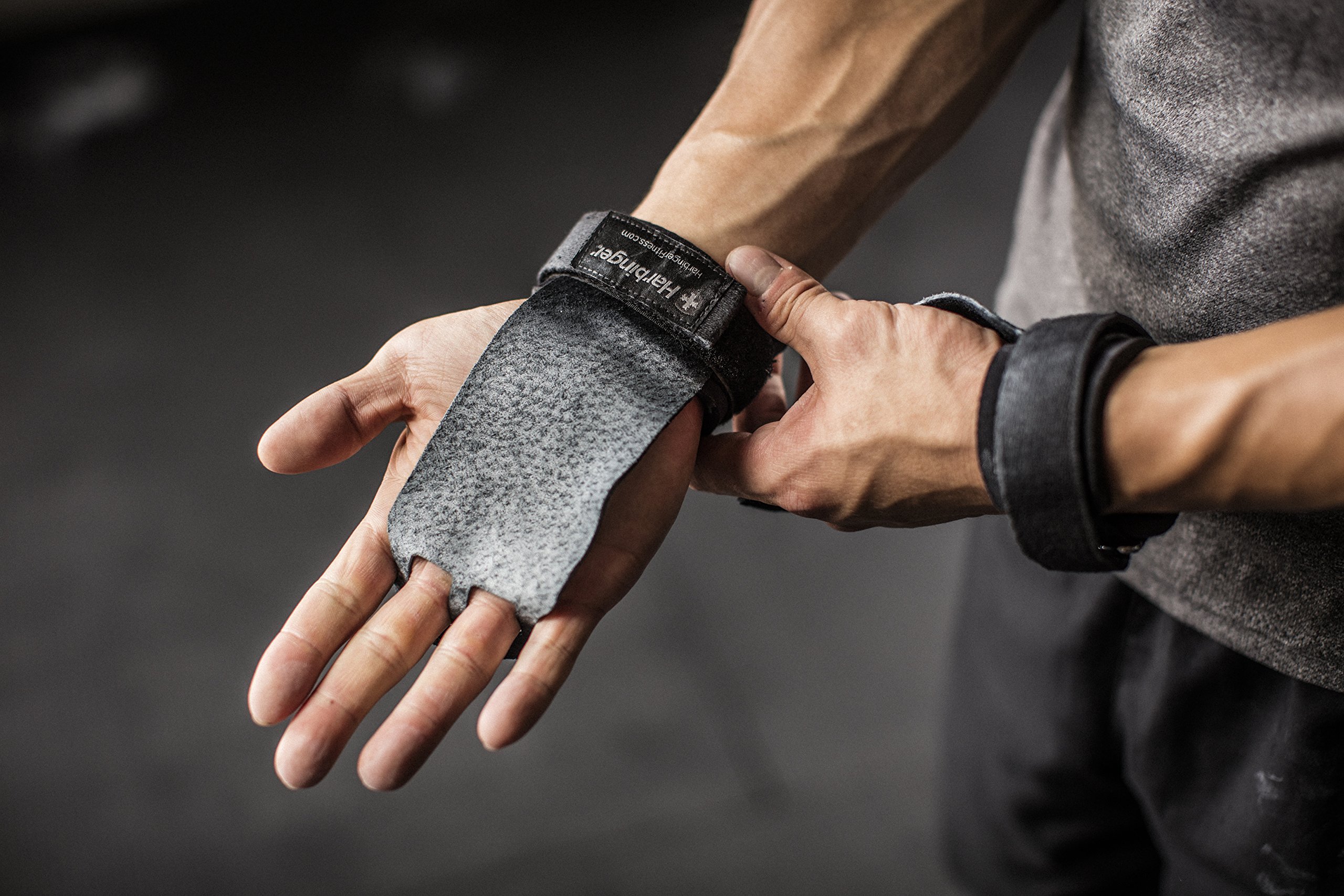 Harbinger Leather Palm Grips for Weight Lifting Hand Protection